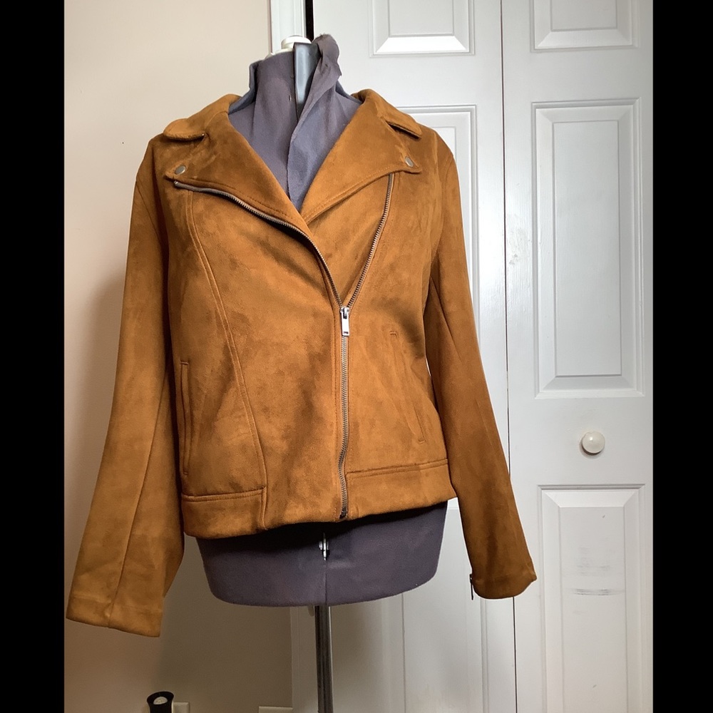Faux Suede Bomber Jacket